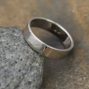 14kt White Gold 5x1.2mm Flat Band - Glossy Finish
