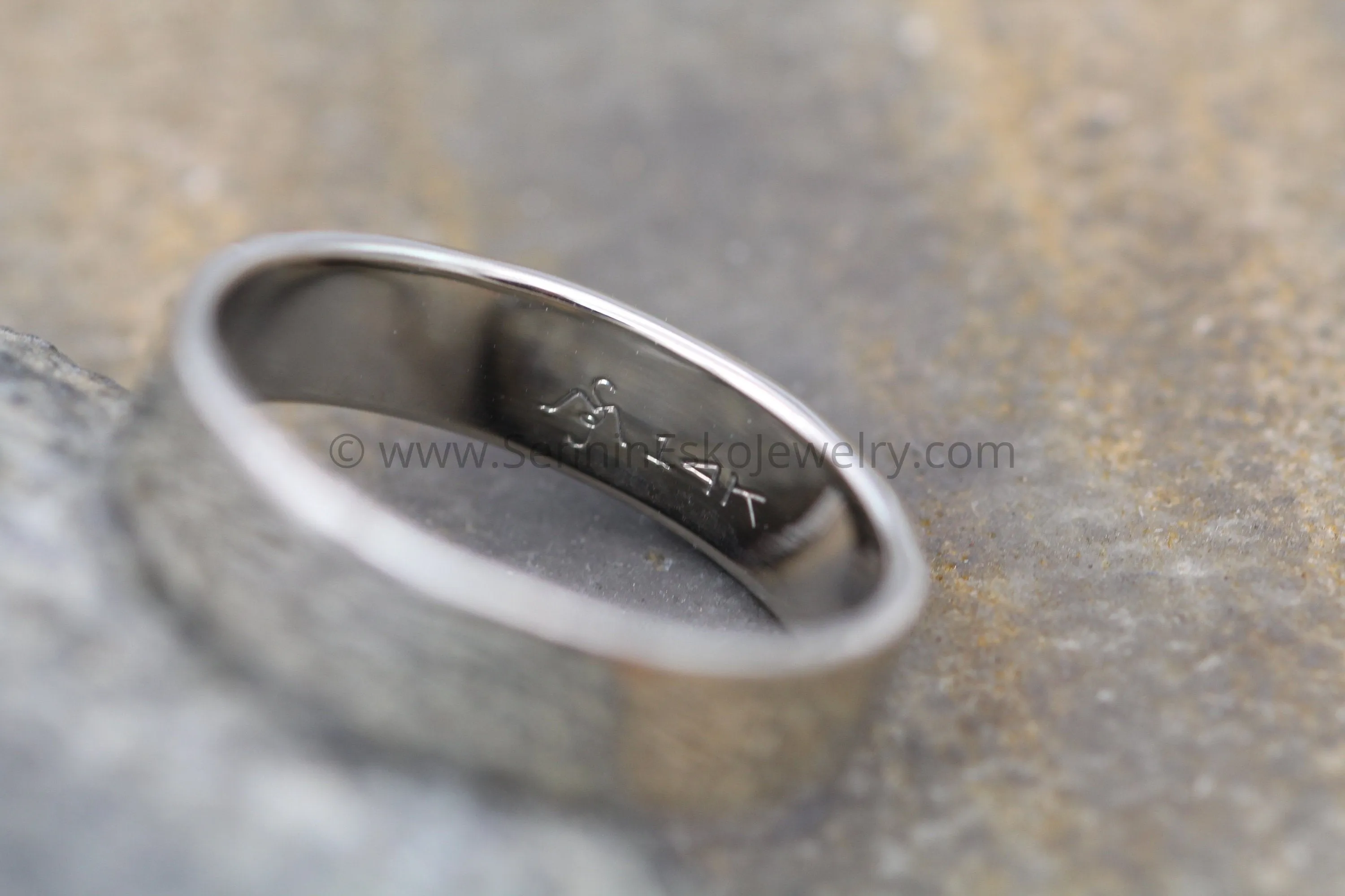 14kt White Gold 5x1.2mm Flat Band - Glossy Finish