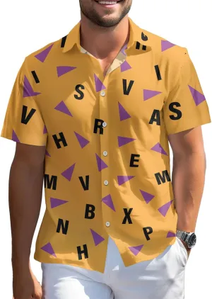 99TIMORO Game Character Hawaiian Shirt, Anime Movie Short Sleeve, Funny Print Button Down Top