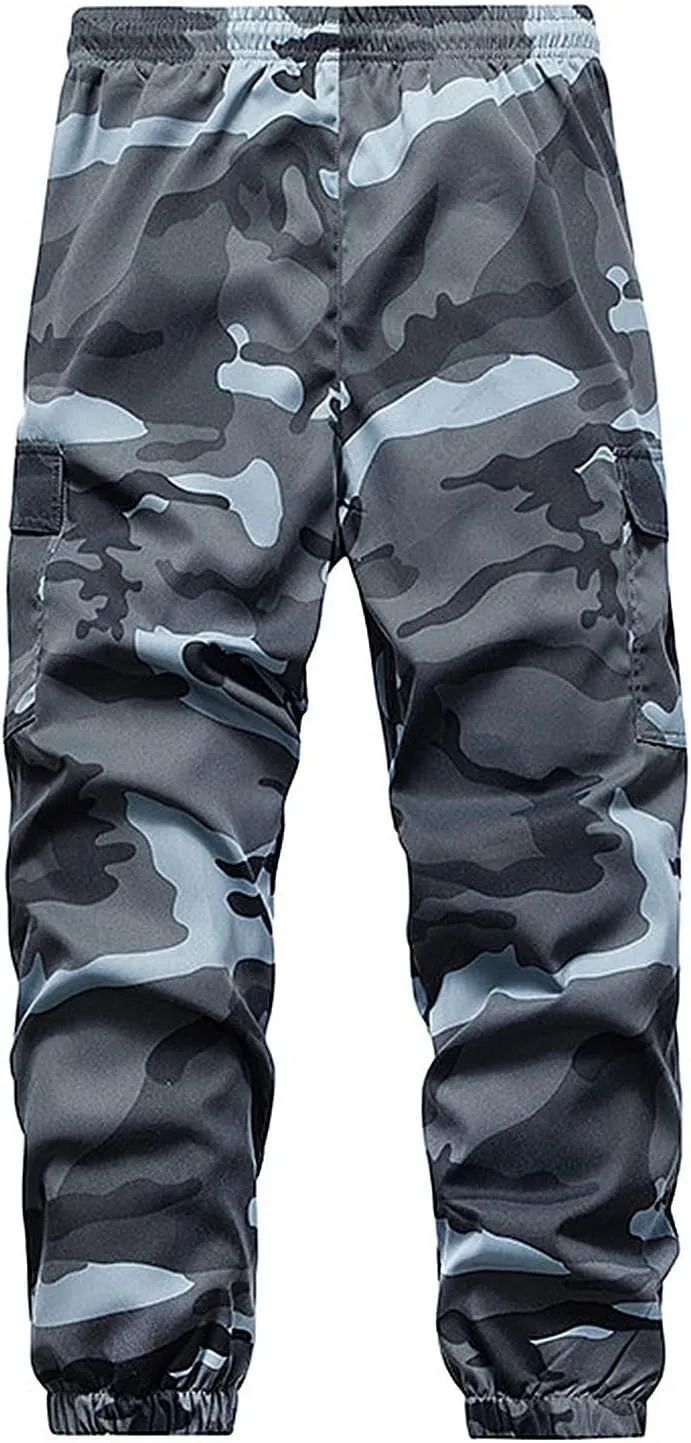 ADHOWBEW Mens Tactical Pants Stretch Construction Work Big and Tall Waterproof Pockets Joggers