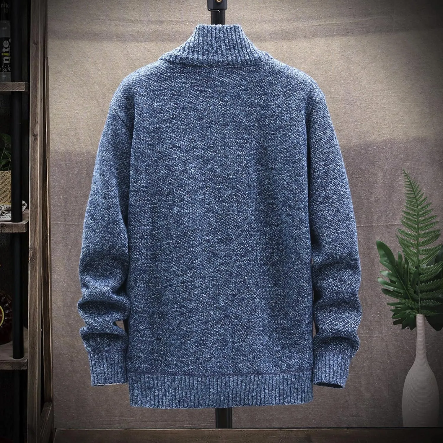 Casual Sweaters Cardigan Knitted Long Sleeve Jacket Full Zip Fleece Winter Warm Coat Outdoor Work Dress, XL-4XL