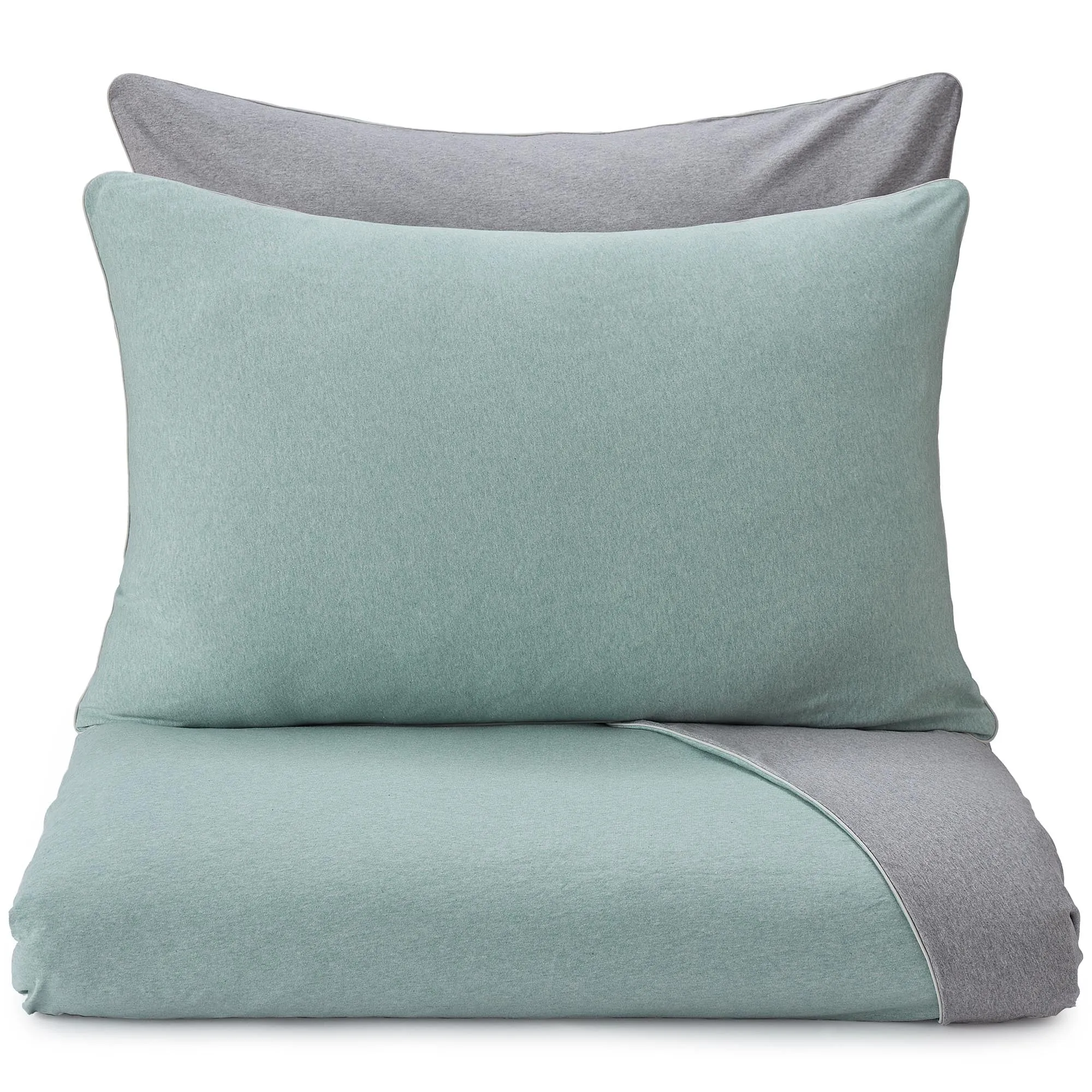 Coria Pillowcase [Light grey green melange/Grey melange/Grey]