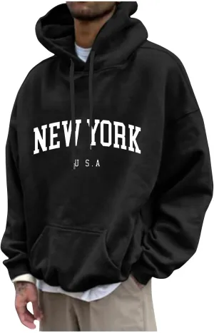 DuDubaby Hoodies for Men Big and Tall Fall and Winter Casual Sweater Jacket Warm Knit Sweater Hooded Hoodie
