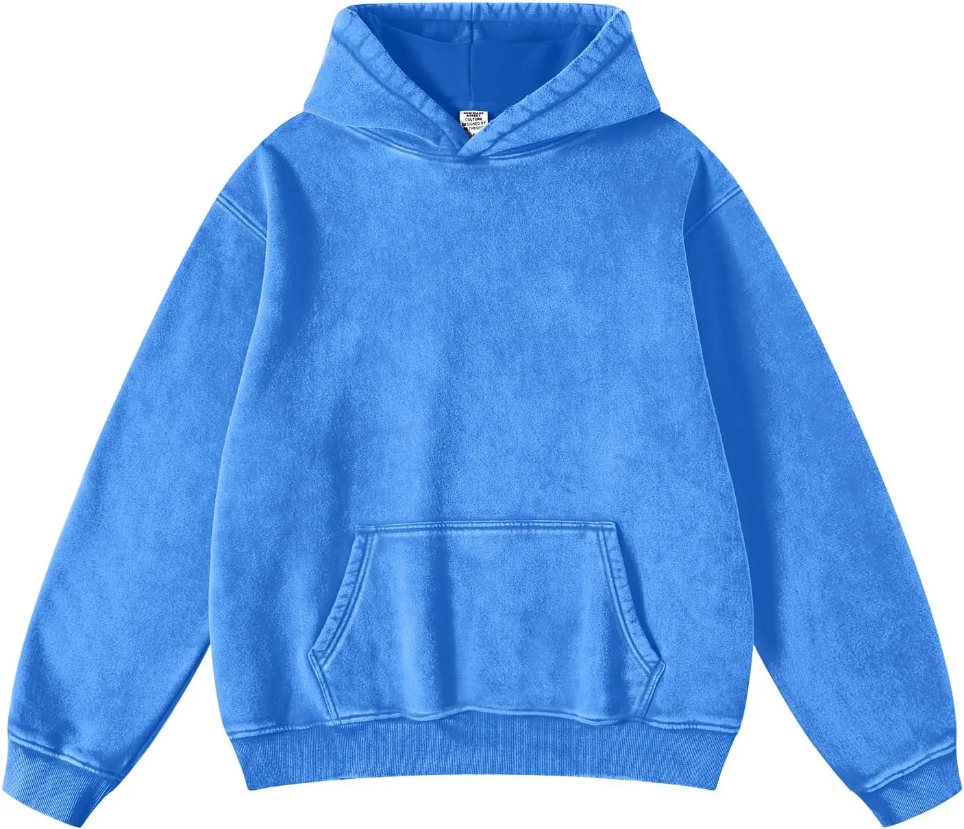 FAIABLE Mens Hoodies Pullover Oversized Hoodie Wash Plush Cotton Hooded Sweatshirt Vintage Heavyweight Hoodie Men Streetwear