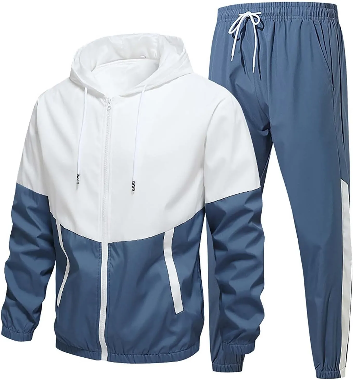 Men's 2 Piece Polo Tracksuit Set Matching Sweatshirt Hoodie Corset Sweatpants Sweatsuit Active Jackets and Pants