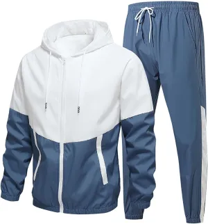 Men's 2 Piece Polo Tracksuit Set Matching Sweatshirt Hoodie Corset Sweatpants Sweatsuit Active Jackets and Pants