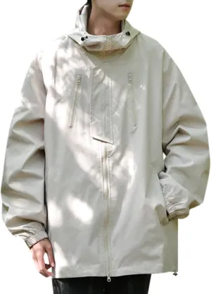 Mens 2023 Winter Hooded Trench Coats Stylish Zip Up Windbreaker Jackets Plus Size Windproof Outdoor Hiking Travel Overcoats