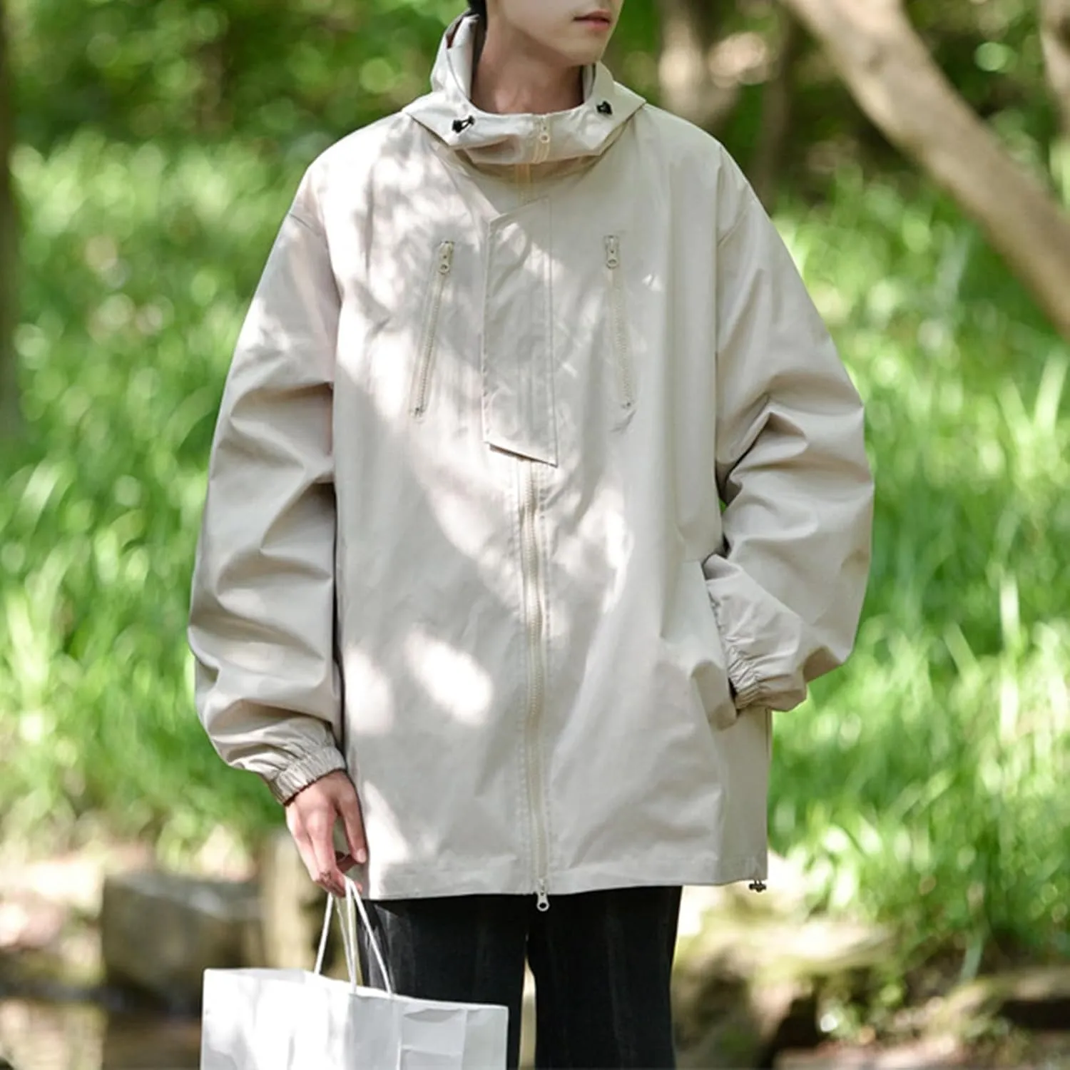 Mens 2023 Winter Hooded Trench Coats Stylish Zip Up Windbreaker Jackets Plus Size Windproof Outdoor Hiking Travel Overcoats