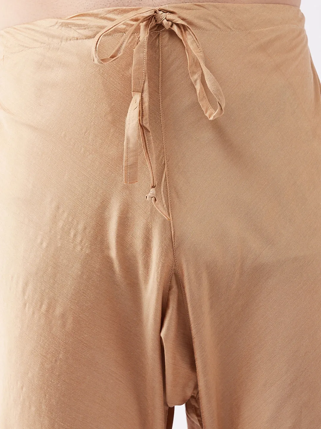 Men's Black And Rose Gold Cotton Blend Kurta Pyjama Set - Vastramay
