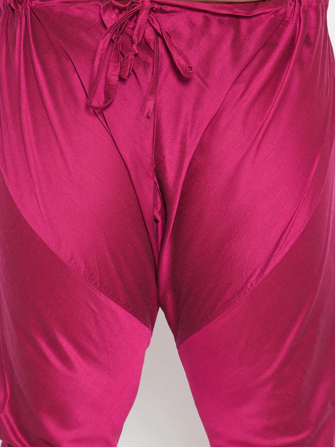 Men's Plus Fushia Pink Viscose Blend Kurta - Vastramay