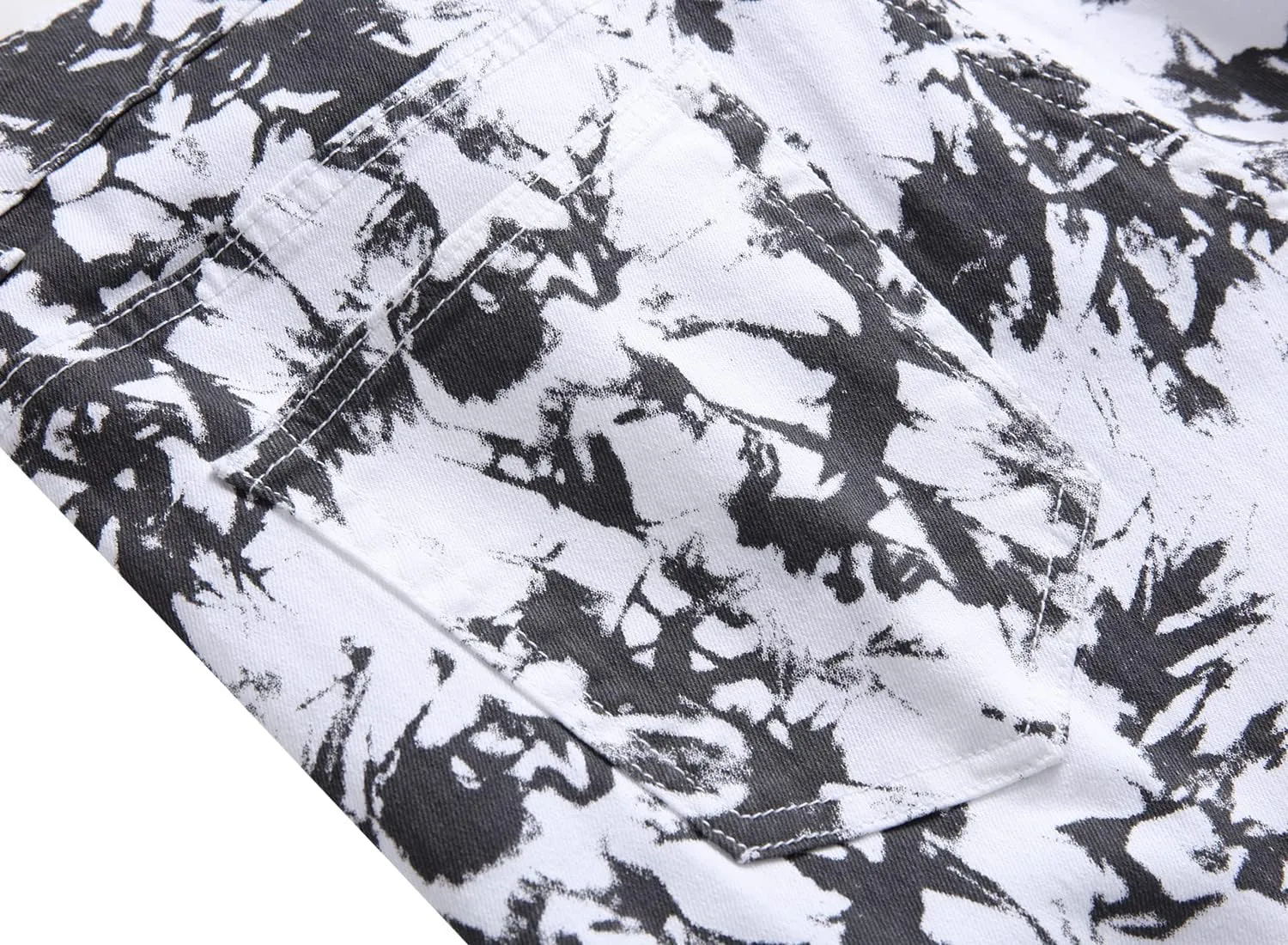 Men's Skinny Stretch Jeans Fashion Printed Slim Fit Jeans Comfort Flex Waist Casual Pants