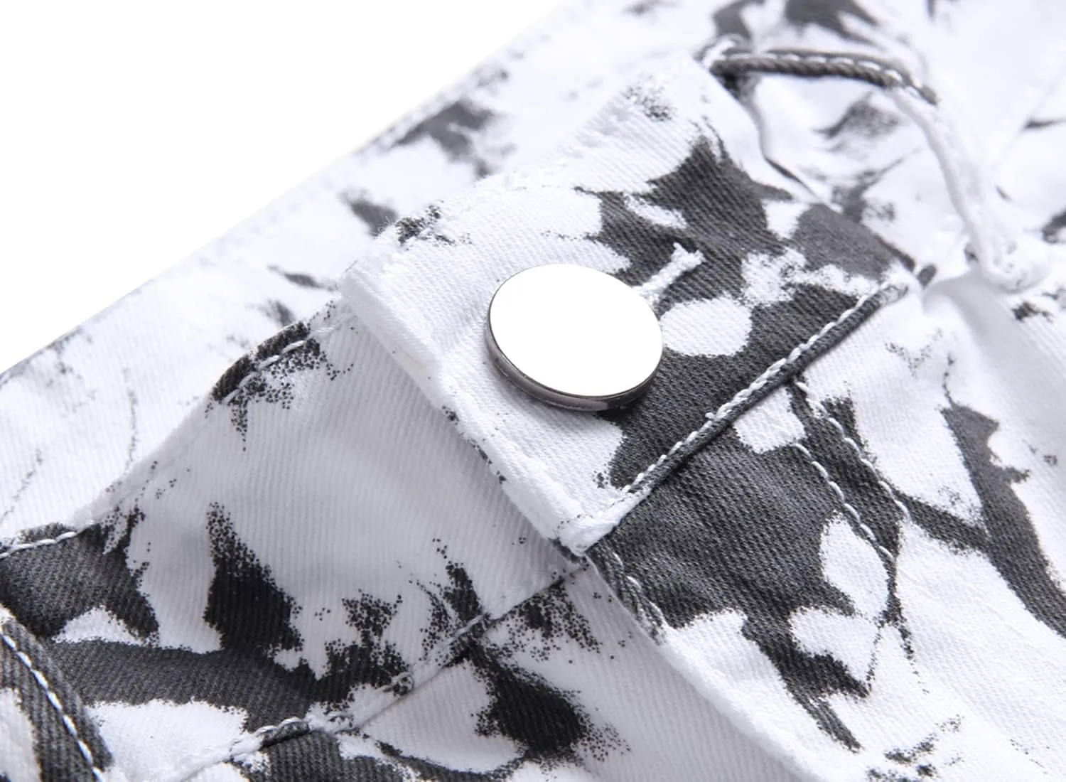 Men's Skinny Stretch Jeans Fashion Printed Slim Fit Jeans Comfort Flex Waist Casual Pants