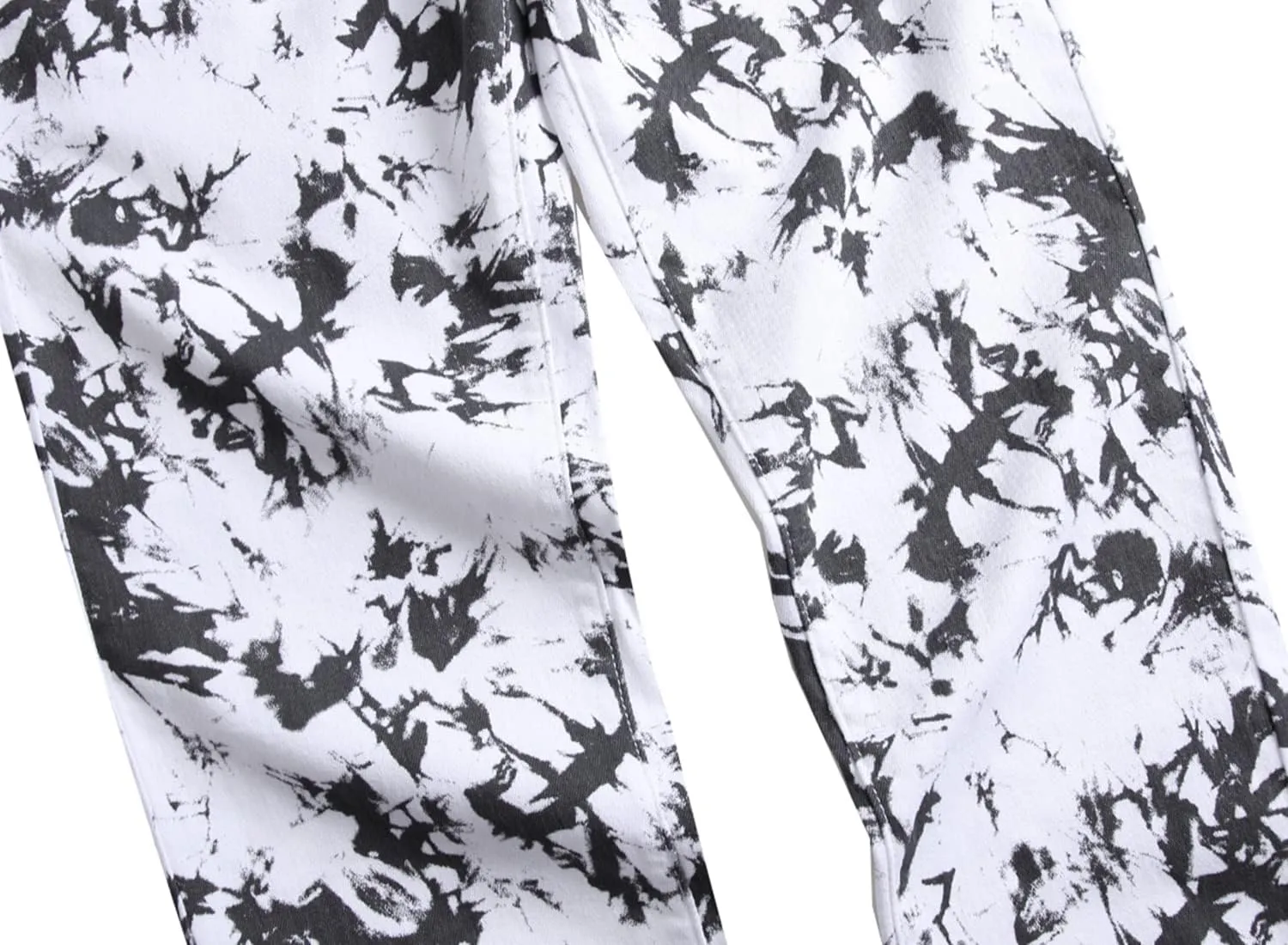 Men's Skinny Stretch Jeans Fashion Printed Slim Fit Jeans Comfort Flex Waist Casual Pants