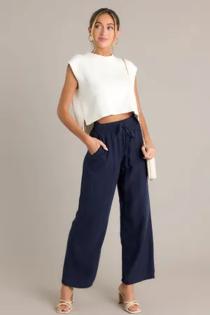 Midnight Comfort Navy Wide Leg Pants