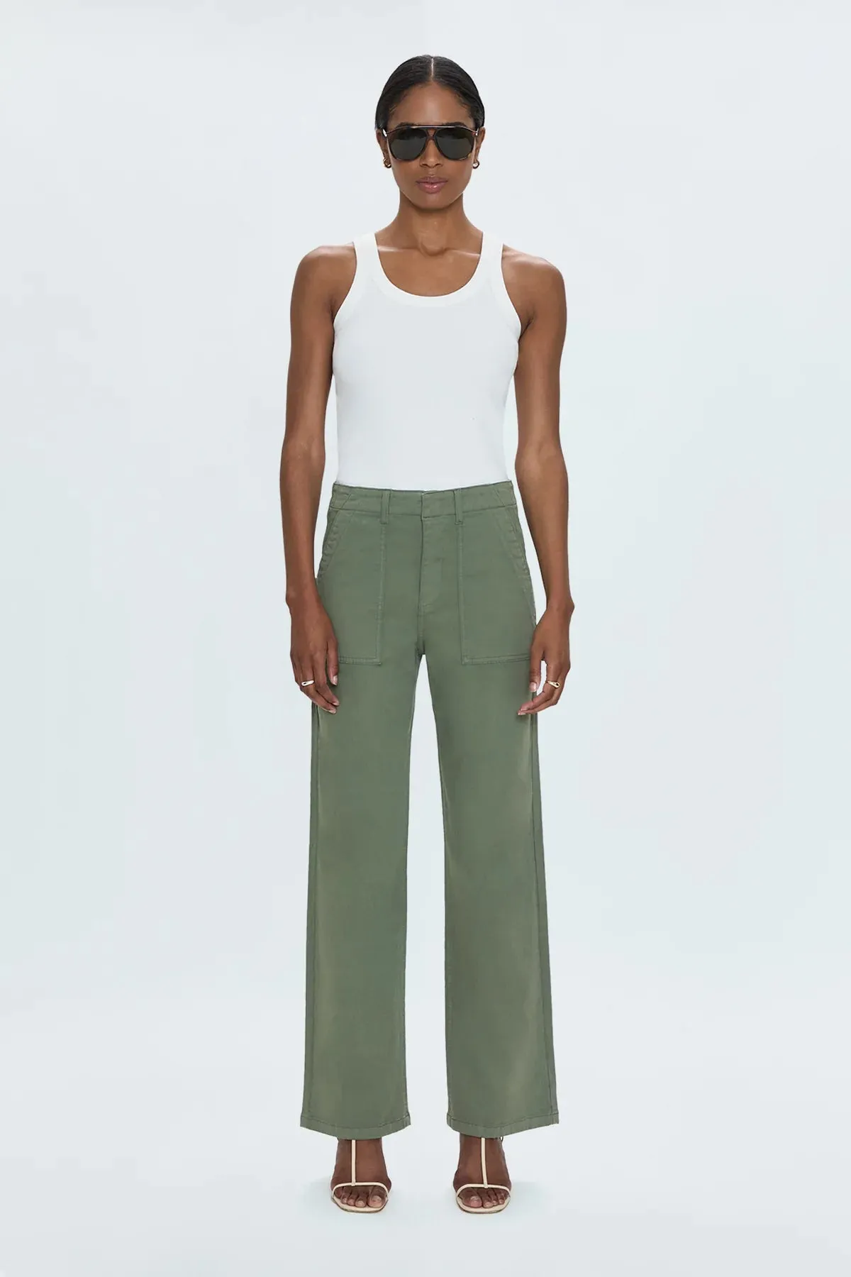 PIS Nicole Wide Leg Pant in Soft Olive