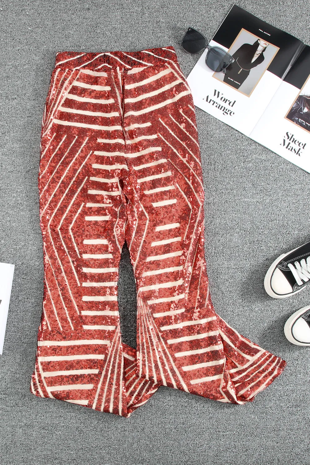 Sequin Wide Leg Pants