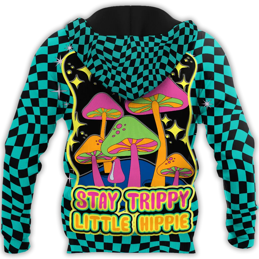 Stay Trippy Little Hippie Mushroom 3D All Over Printed Hippie Hoodies, Men Women Hippie Hoodie