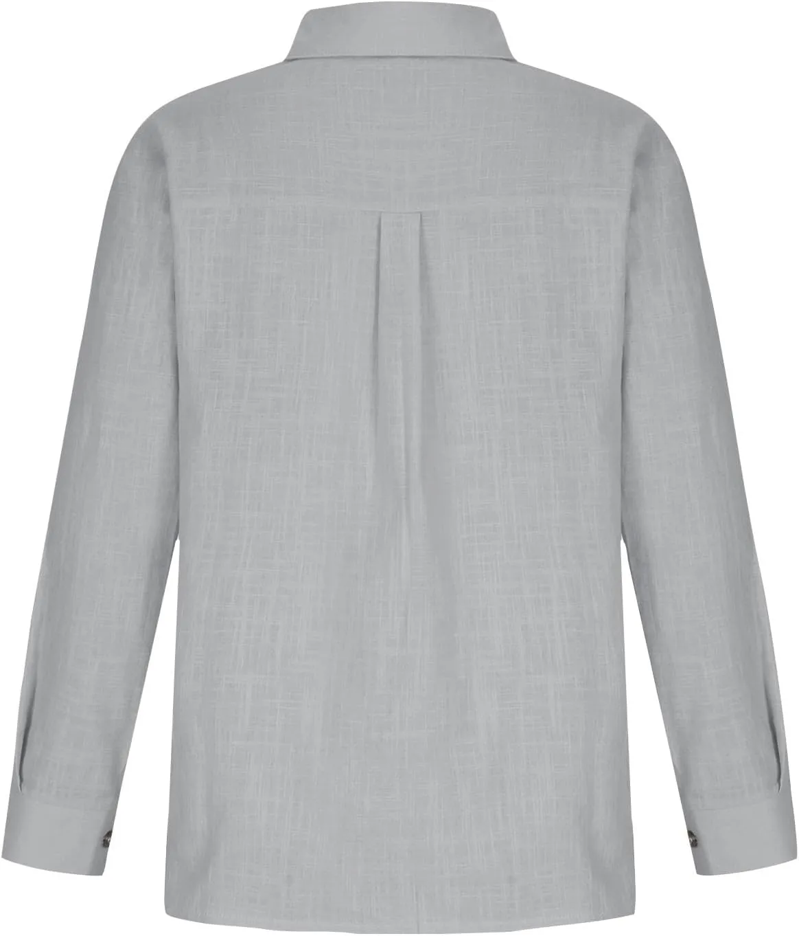 Womens Long Sleeve Shirt Casual Work Office Blouse Top Cotton Linen Button Up Shirts Spring Summer Blouses