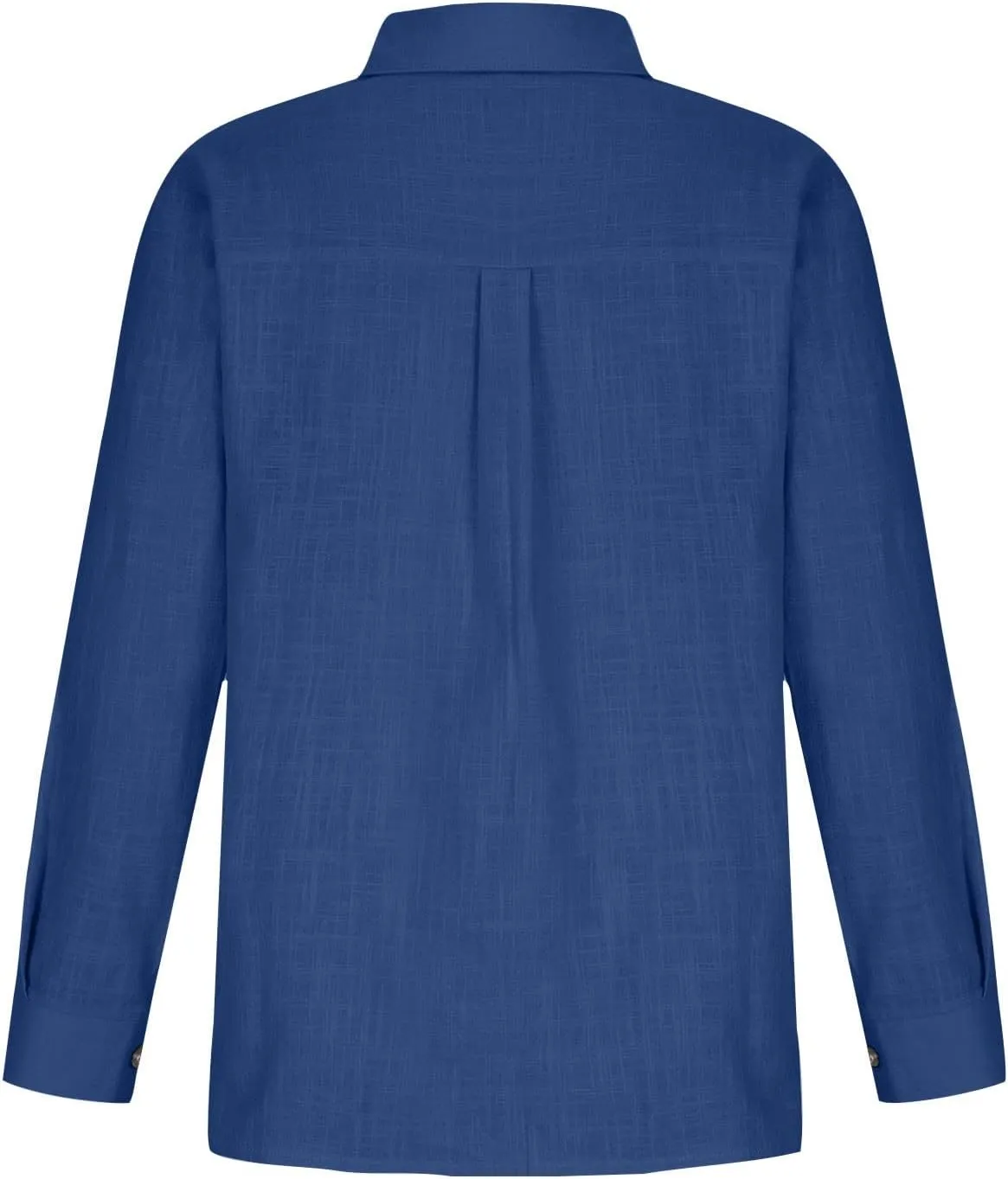 Womens Long Sleeve Shirt Casual Work Office Blouse Top Cotton Linen Button Up Shirts Spring Summer Blouses