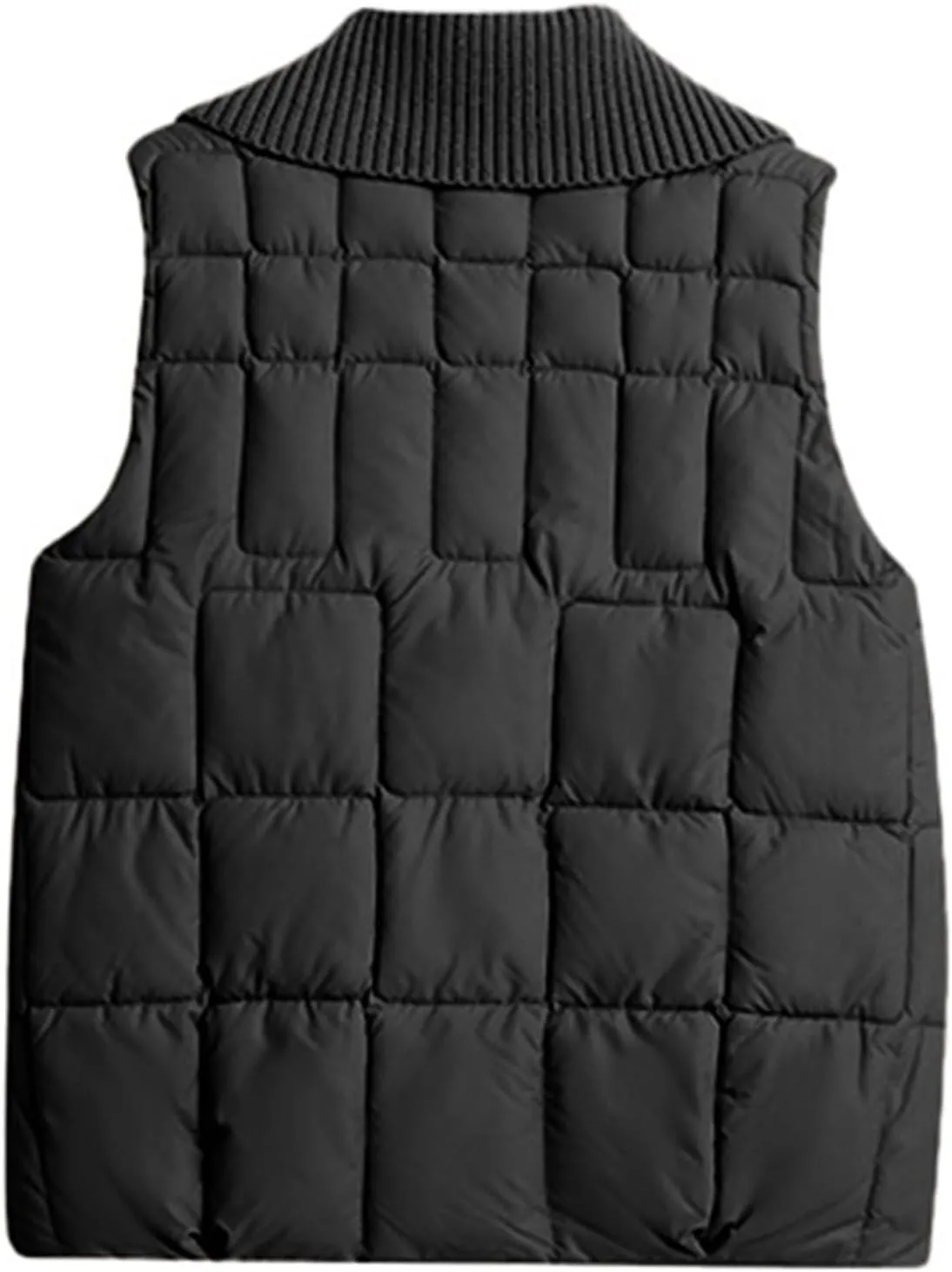 Womens Quilted Vest Lightweight Down Vests Stand Collar Padded Outwear Pockets Trendy Fashion Sleeveless Puffer Jackets
