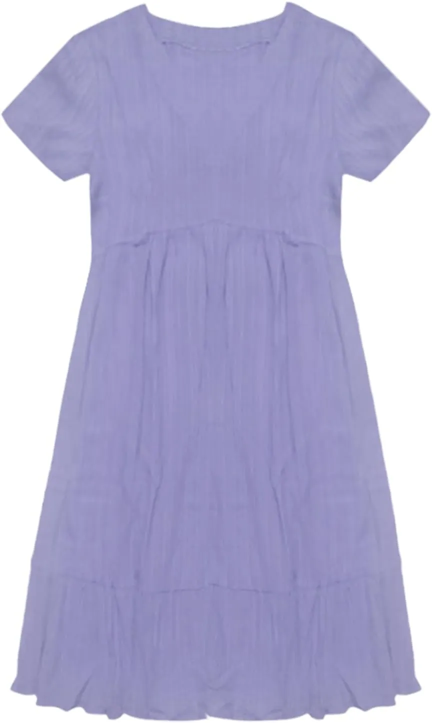 Women's Summer Dresses Casual Midi Swing Short Sleeve V Neck Tiered A Line Flowy Beach Dress Sundress 2025