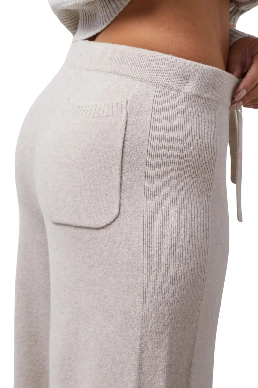 Wool Cashmere Wide Leg Sweat, Oatmeal