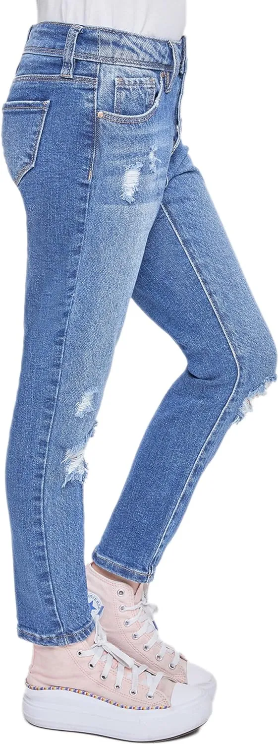 YMI Girls Selena Dream Button Fly Straight Leg Hybrid Jeans